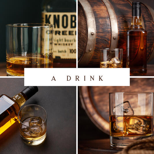 A collage of bourbon images