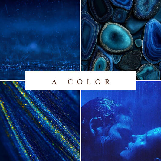 Collage of lapis blue images