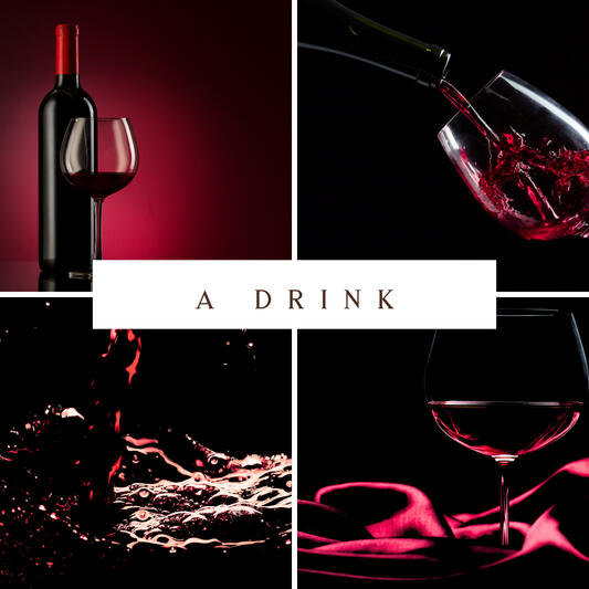 A collage of red wine images
