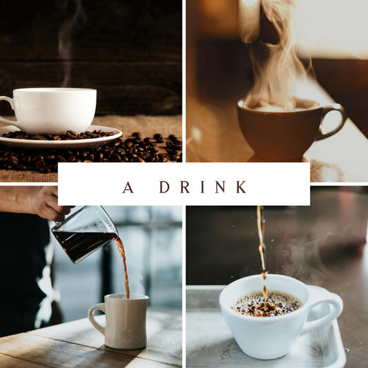 A collage of coffee images