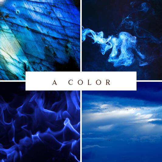 Collage of blue images