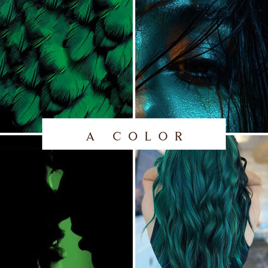 Collage of phtalo/teal images