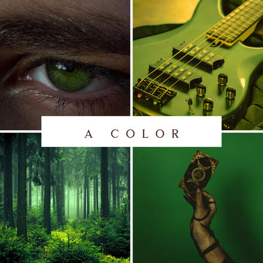 Collage of green images