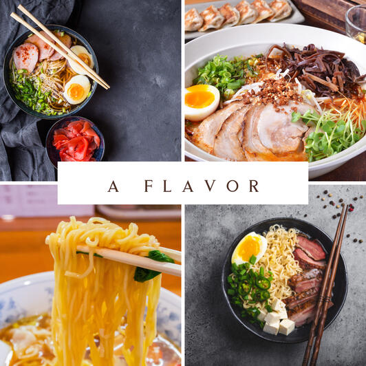 A collage of ramen images