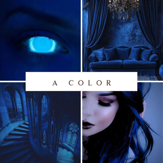 Collage of rich medium blue images